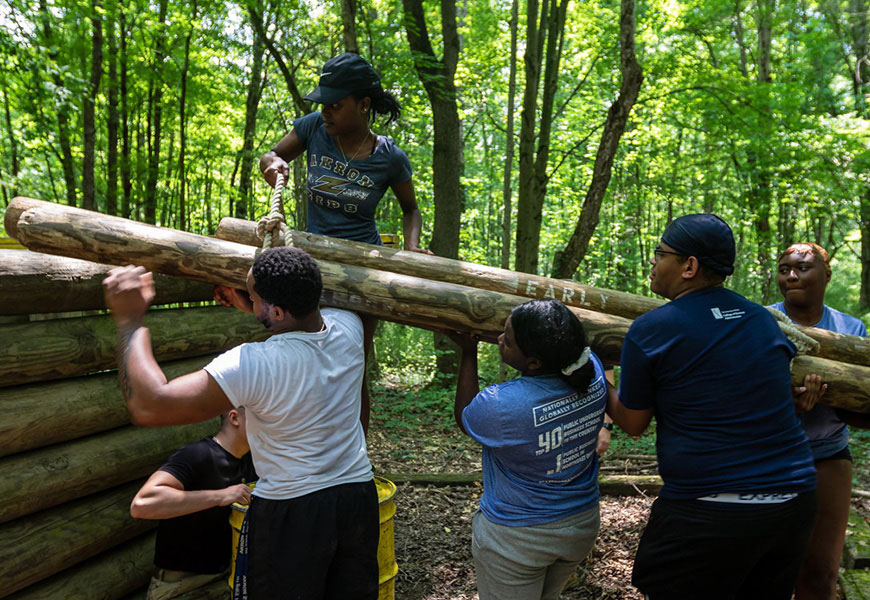 Students working together as a team