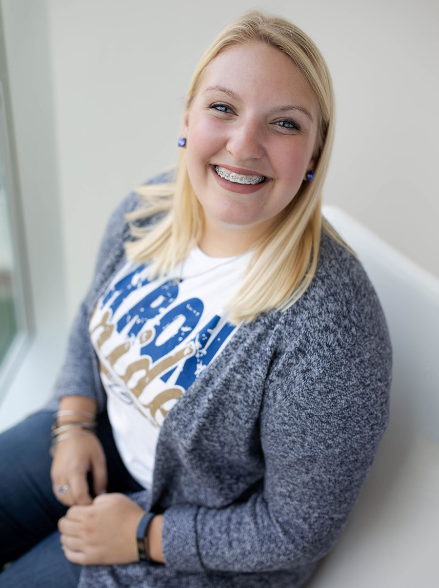 Nina Barnes, honors student on The University of Akron campus