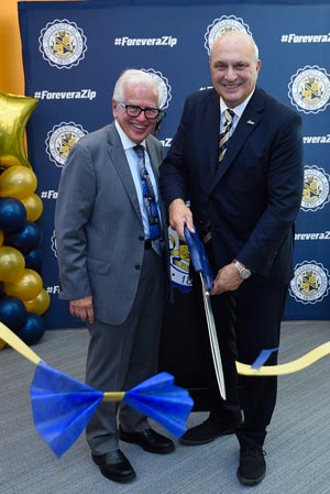 Joseph M. Gingo, Chair of the University's Board of Trustees, left, with Anthony J. Alexander