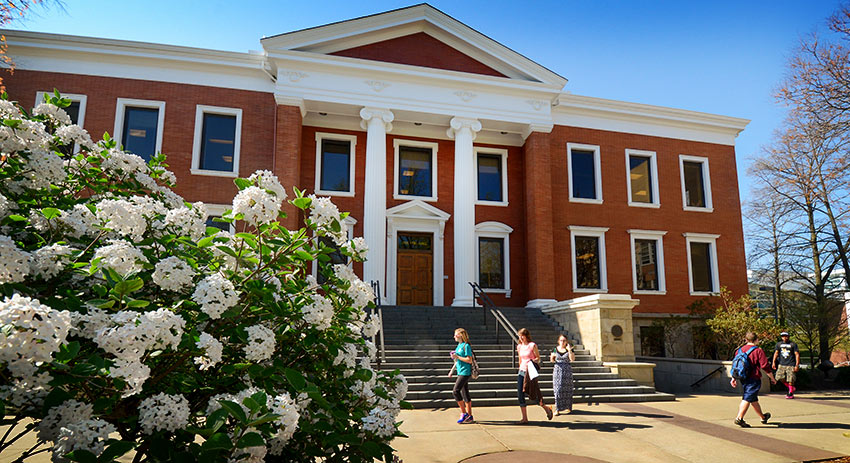 Outside of Buchtel Hall Administration Building